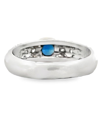 Sapphire Ring with 1.00 Carat of Diamonds Set in White Gold