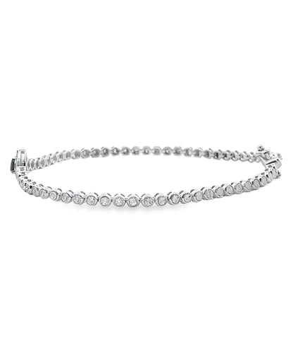 18K White Gold Sapphire and Diamond Tennis Bracelet