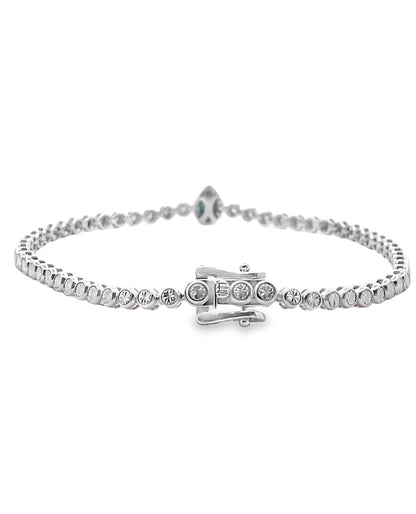 18K White Gold Sapphire and Diamond Tennis Bracelet