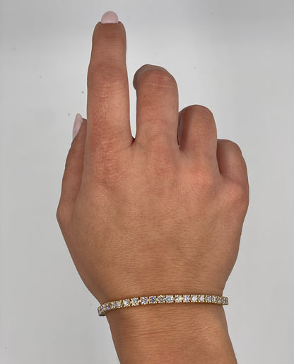 14K Yellow Gold Lab Grown Diamond Tennis Bracelet