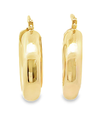 Gold Filled Chunky Hoop Earrings.