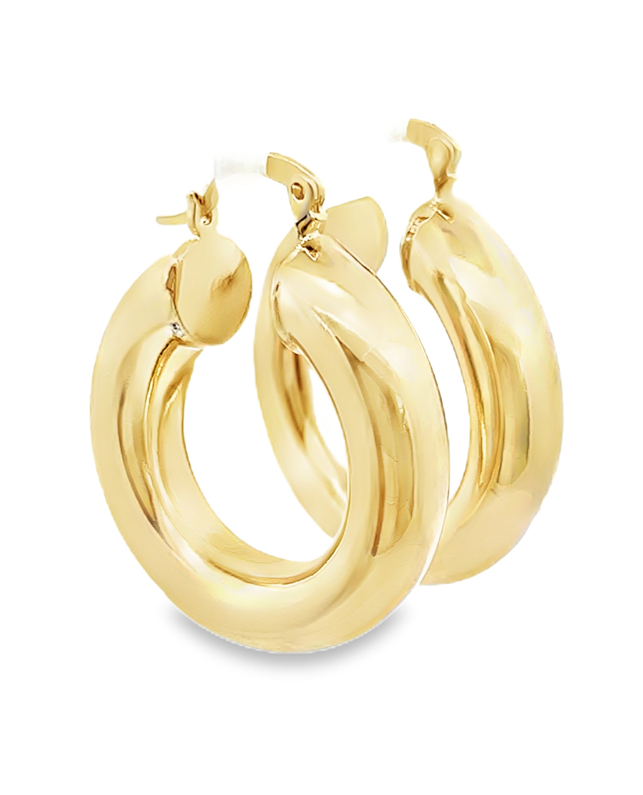 Gold Filled Chunky Hoop Earrings.