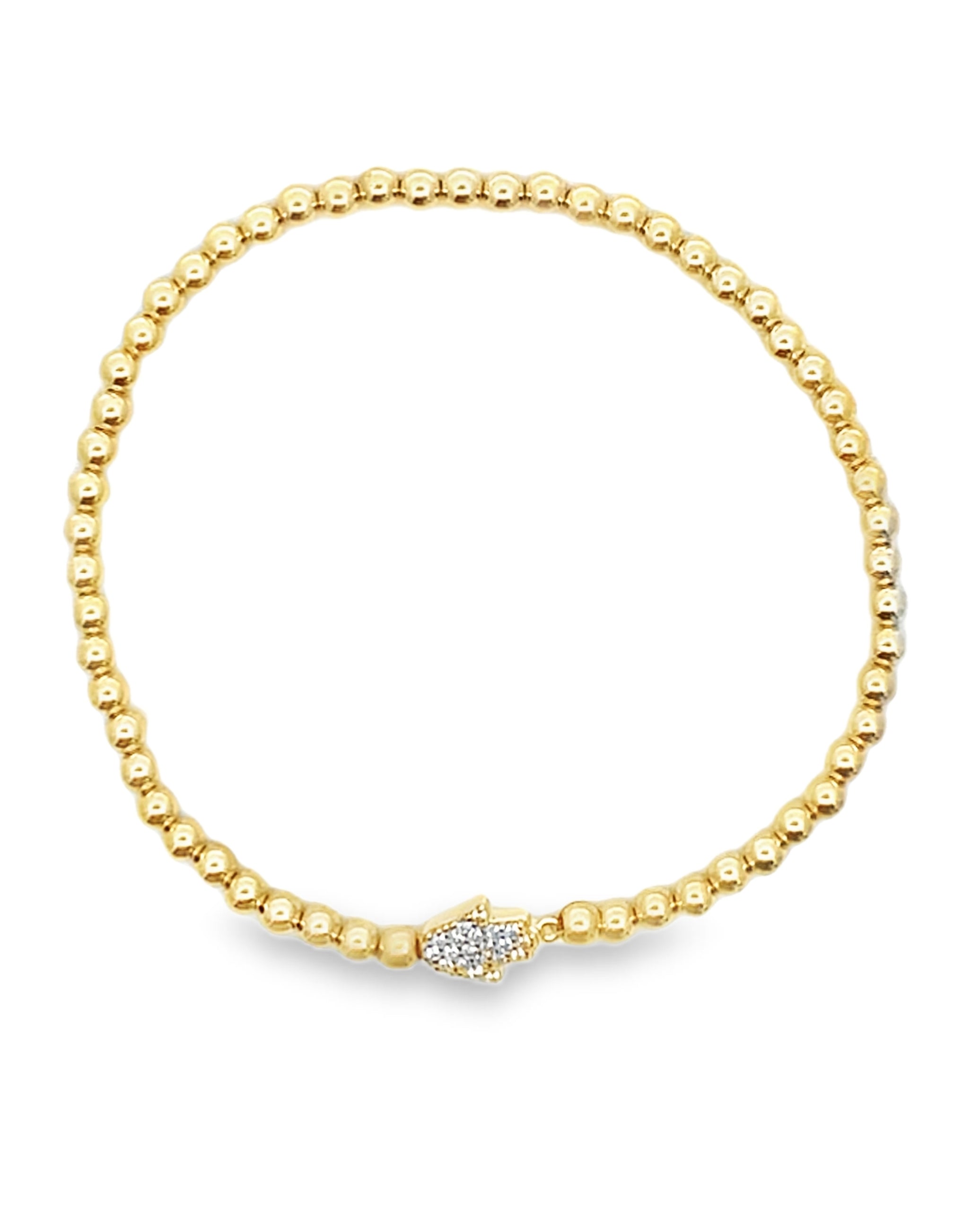 Gold Filled Stackable 3mm Ball Hand of God Bracelet