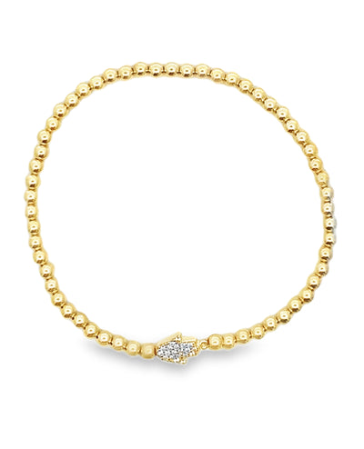 Gold Filled Stackable 3mm Ball Hand of God Hamsa Bracelet