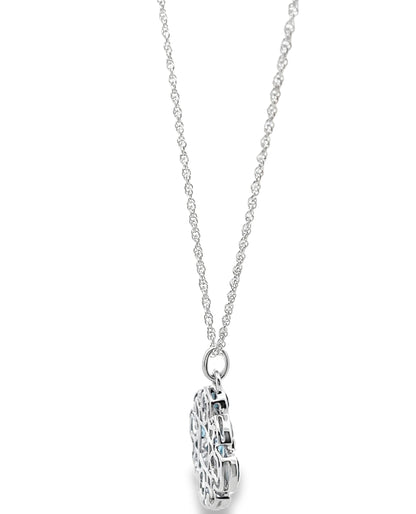 Allison Kaufman 14K White Gold Blue Topaz & Diamond Necklace
