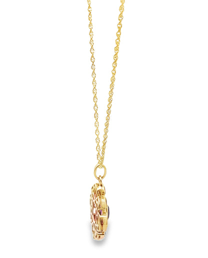 Allison Kaufman 14K Yellow Gold Semi Precious Stone & Diamond Geometric Necklace