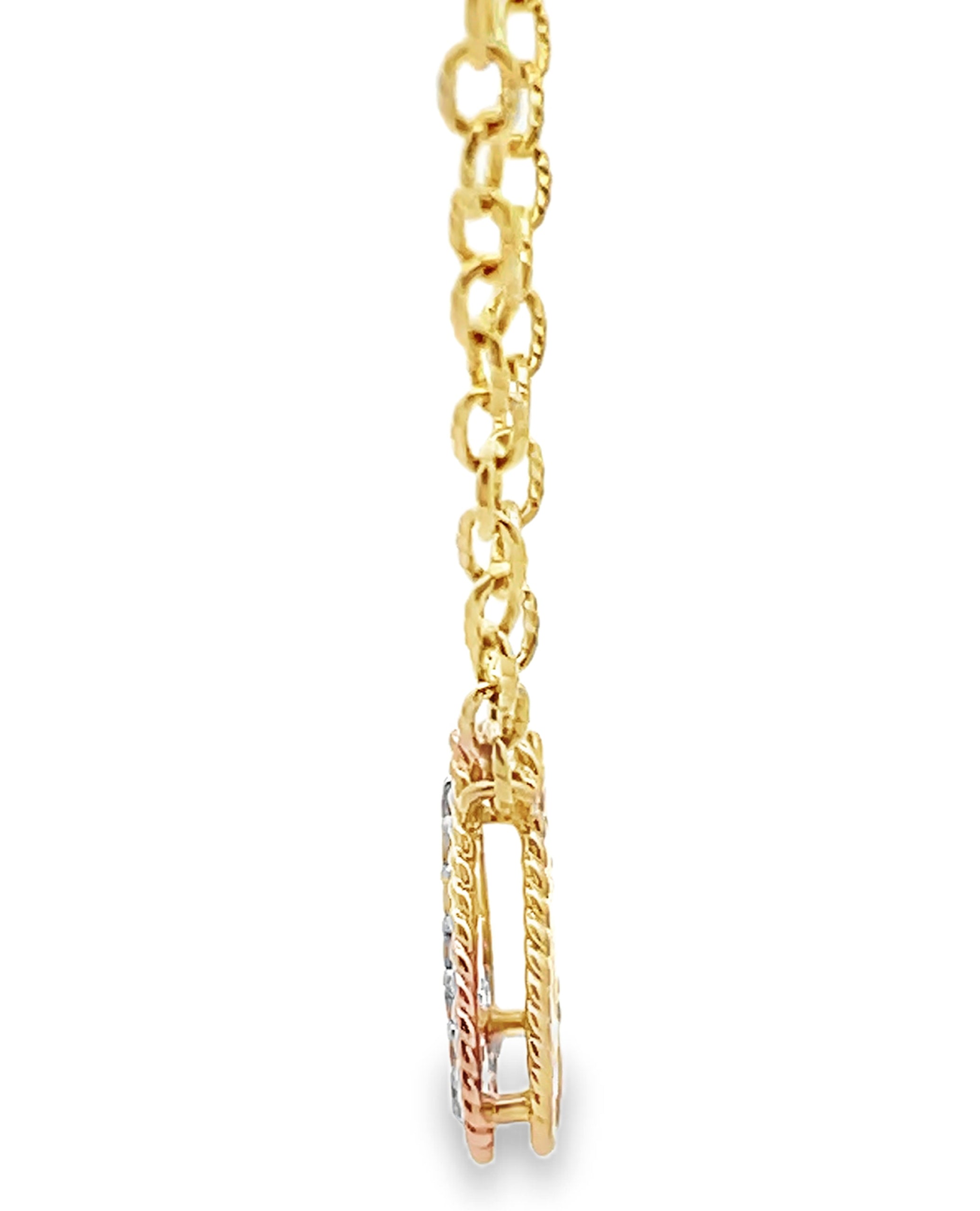 Allison Kaufman 14K Yellow Gold Pear Shaped Diamond Pendant Necklace