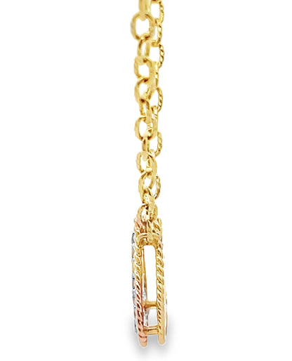 Allison Kaufman 14K Yellow Gold Pear Shaped Diamond Pendant Necklace