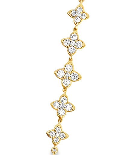 Quatrefoil Five Station Diamond Bracelet in 18K Yellow Gold