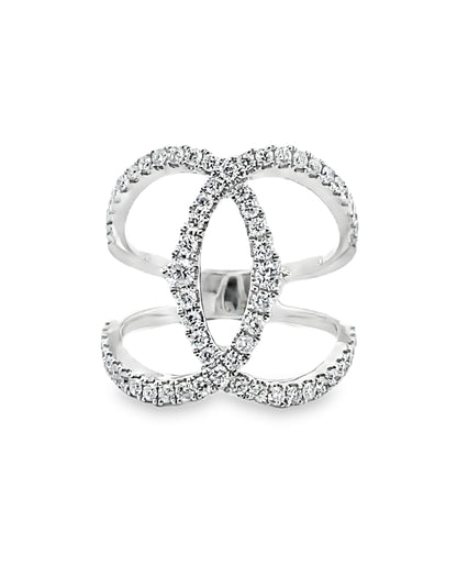 18K White Gold Interlocking Diamond Fashion Ring
