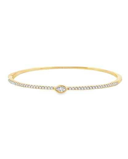14K Yellow Gold Diamond Bangle Bracelet