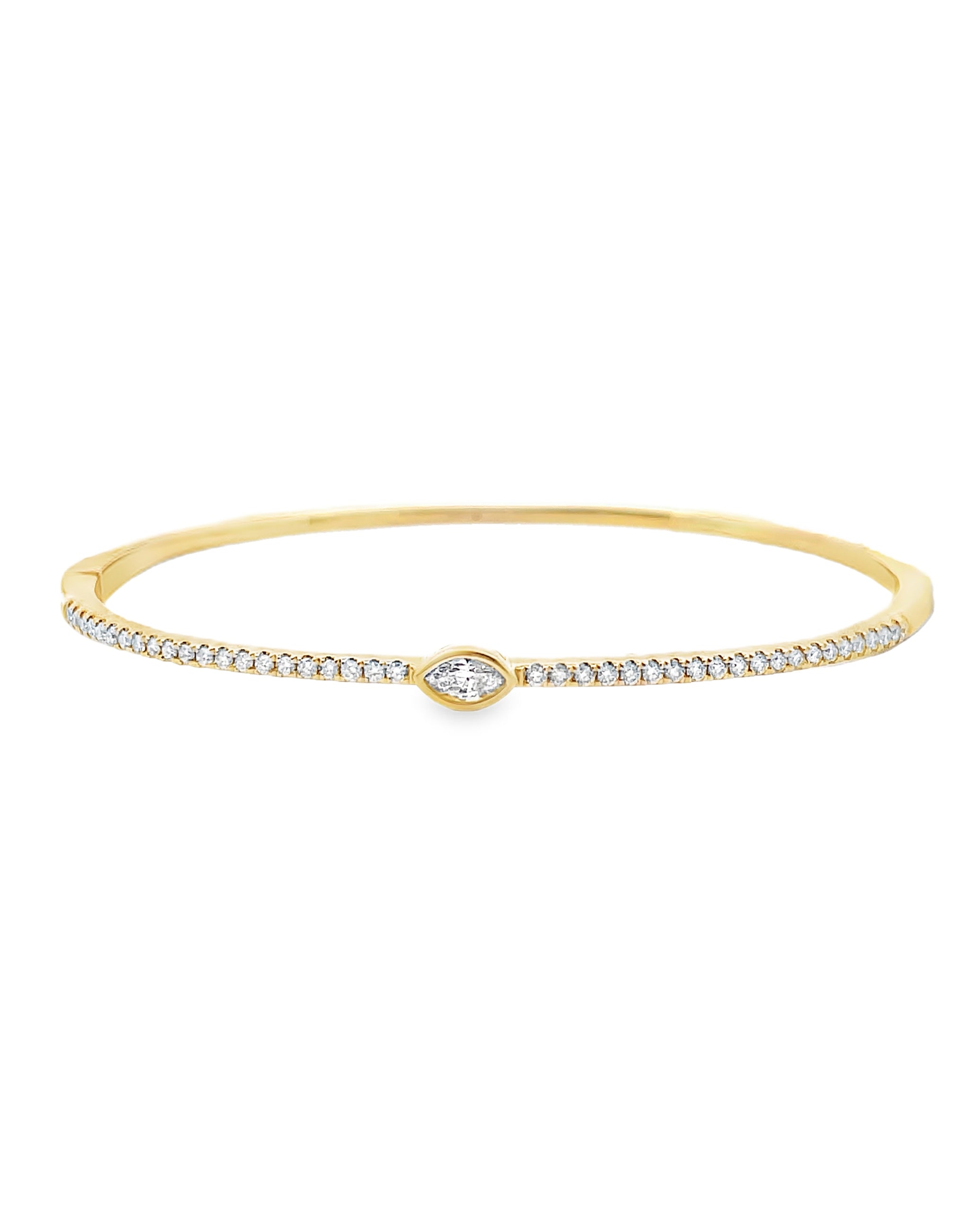 14K Yellow Gold Diamond Bangle Bracelet