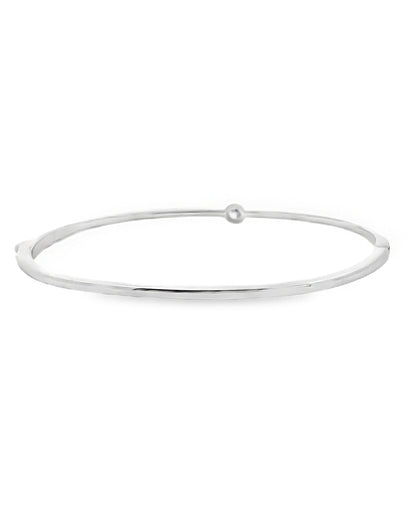 14K White Gold Diamond Bangle Bracelet