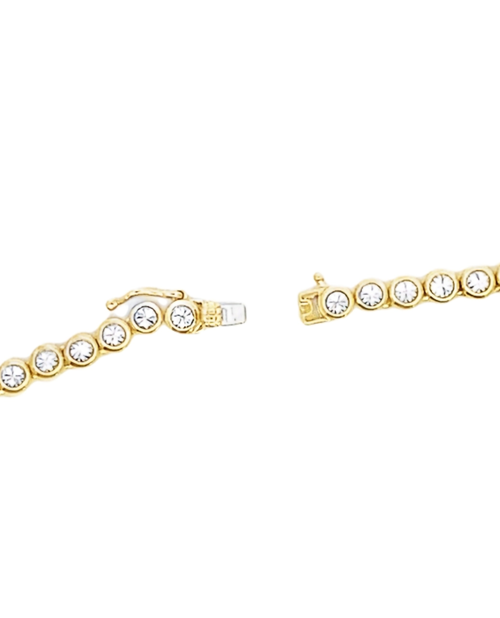 14K Yellow Gold Bezel Set Tennis Necklace
