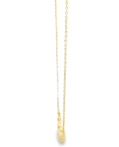 14K Yellow Gold Diamond Bezel Set Necklace