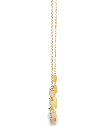 14K Yellow Gold Sapphire & White Topaz Necklace
