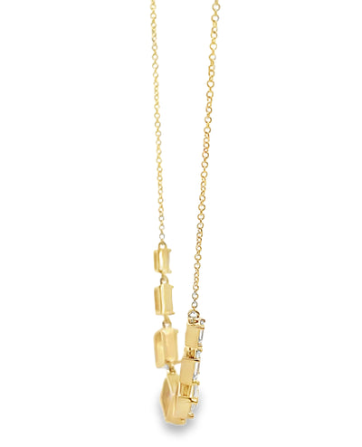 14K Yellow Gold Sapphire & White Topaz Necklace