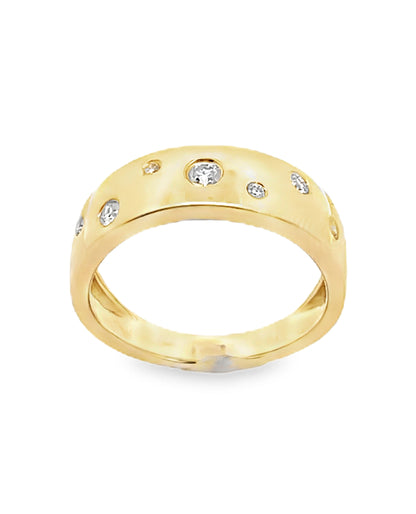 Cascading Round Diamond Ring in 14K Yellow Gold with High Polish Finish