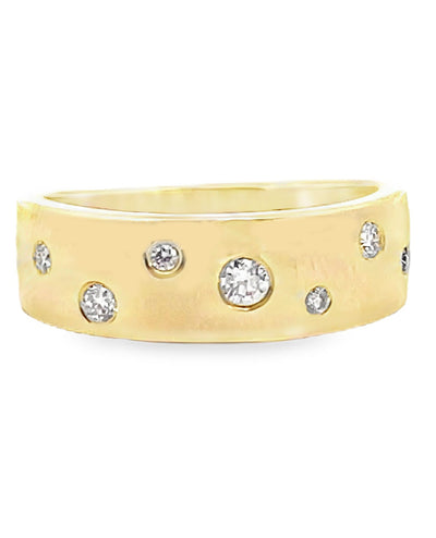 Cascading Round Diamond Ring in 14K Yellow Gold with High Polish Finish