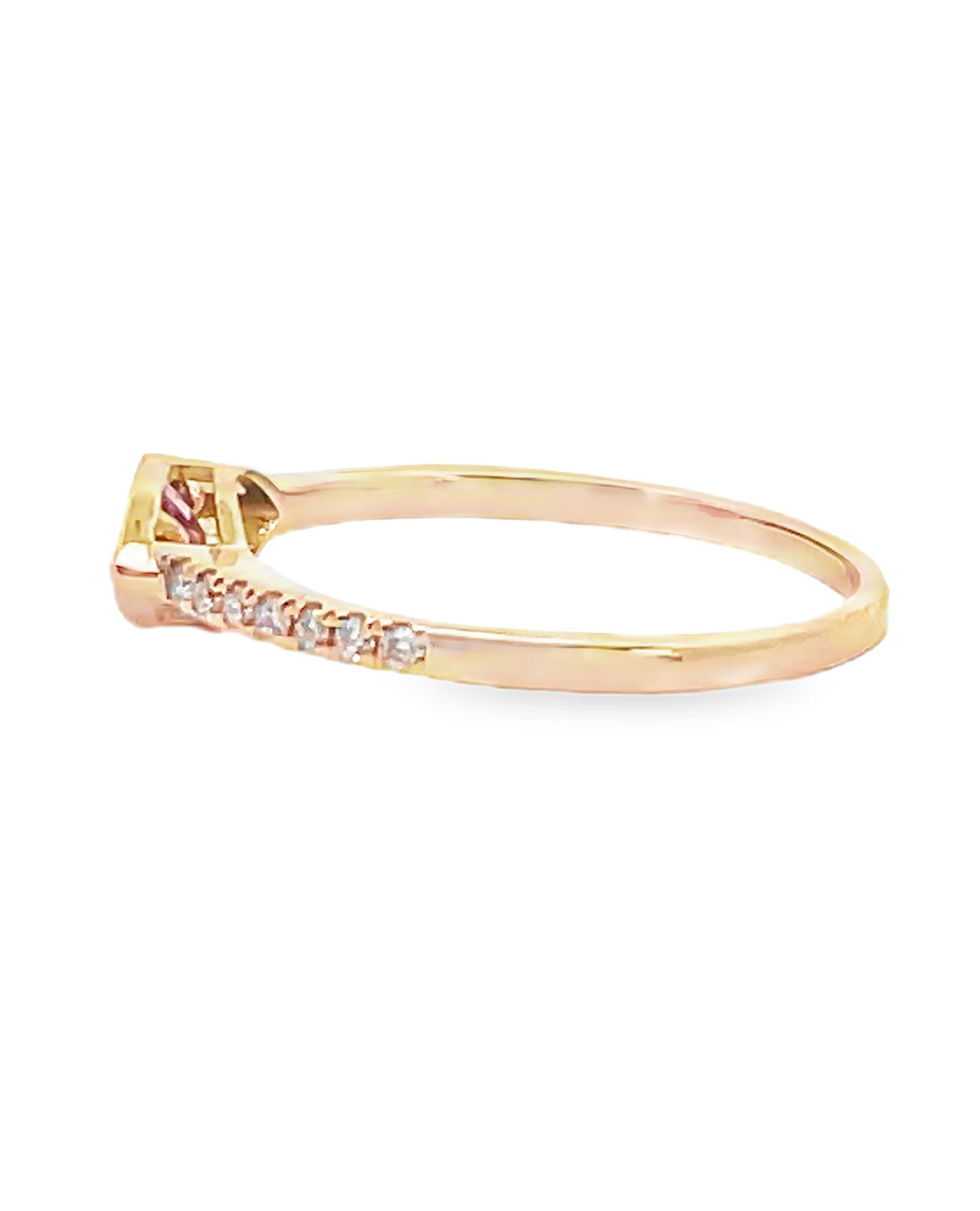 14K Yellow Gold Ruby & Diamond Fashion Ring
