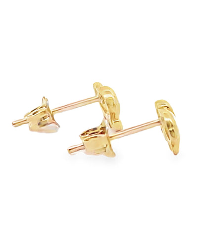 14K Yellow Gold Mini Elephant Stud Earrings with Pushbacks