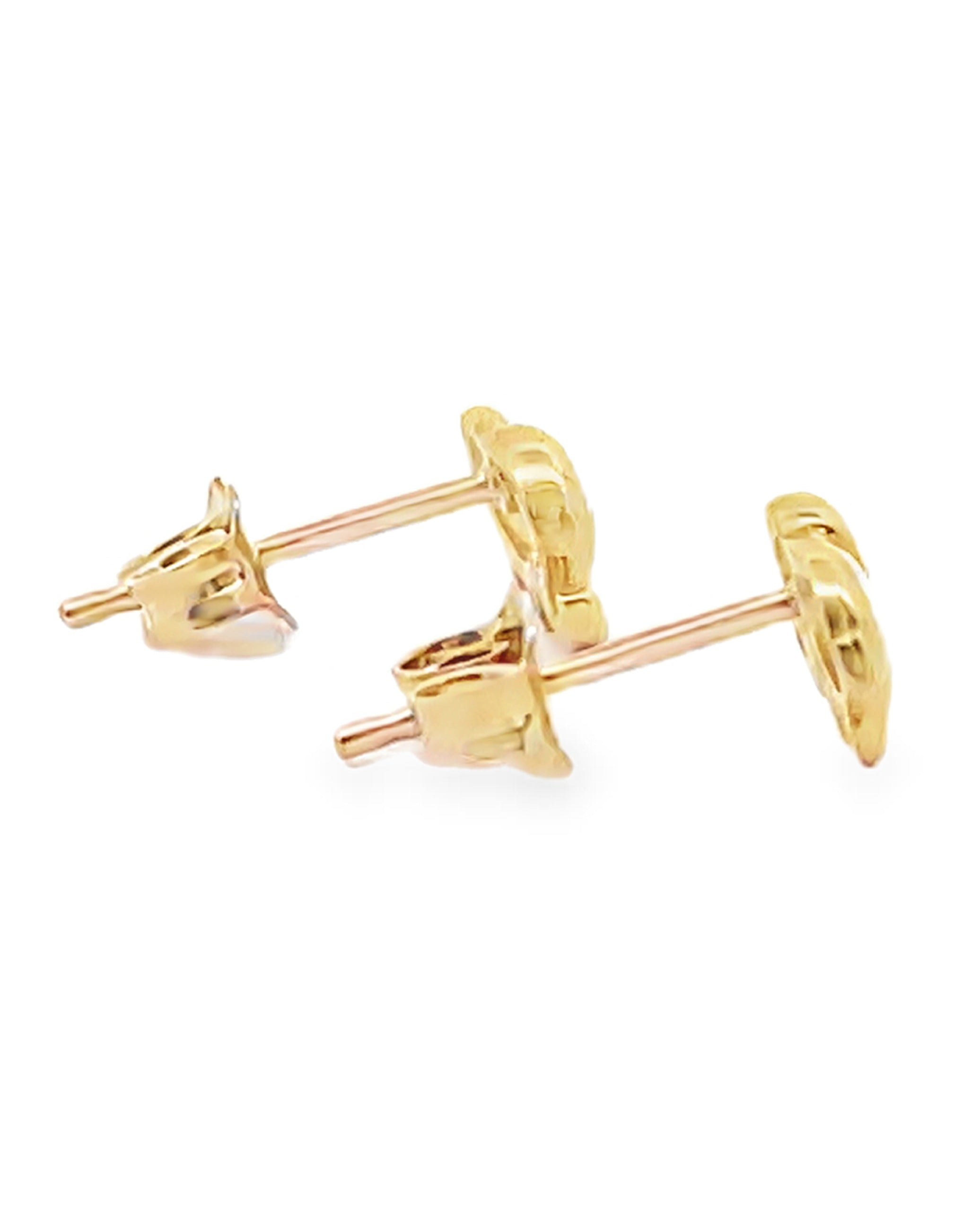 14K Yellow Gold Mini Elephant Stud Earrings with Pushbacks