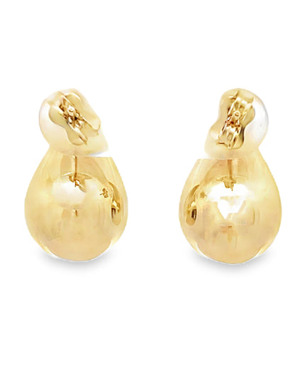 14K Yellow Gold Teardrop Earrings