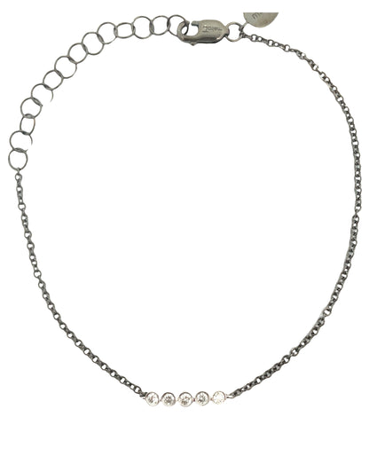 Meira T 14K White Gold & Black Rhodium Plated Diamond Bar Bracelet