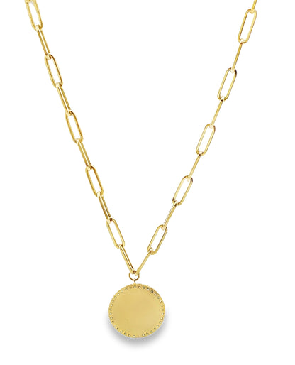 Meira T 14K Yellow Gold Paperclip Chain Evil Eye Necklace