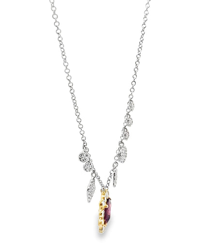 Meira T 14K Two Tone Pink Tourmaline & Diamond Necklace