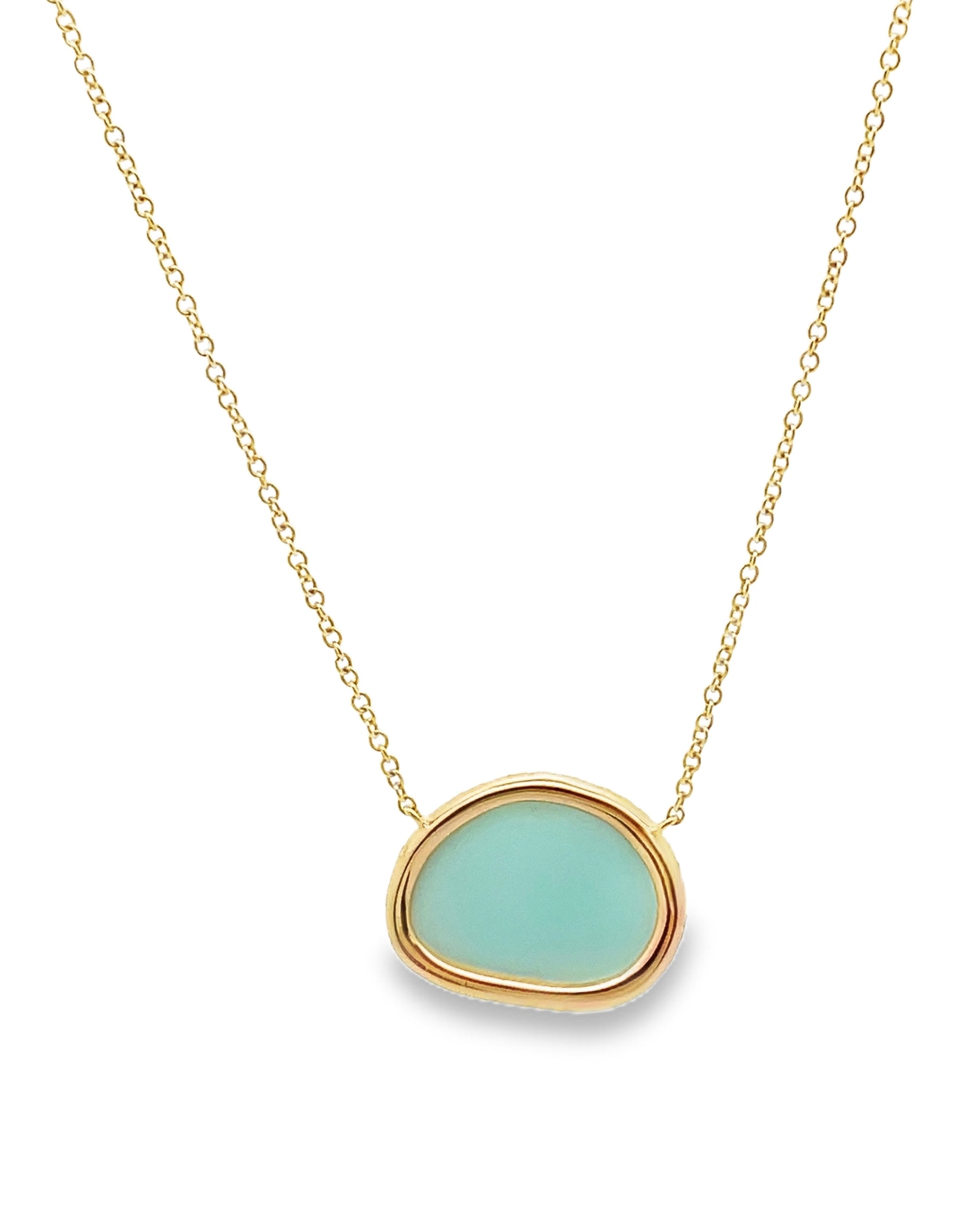 Meira T 14K Yellow Gold Blue Opal Necklace with Diamonds