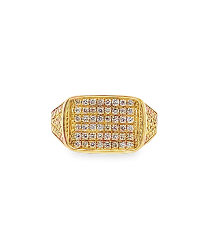 18K Yellow Gold Diamond Pinky Ring