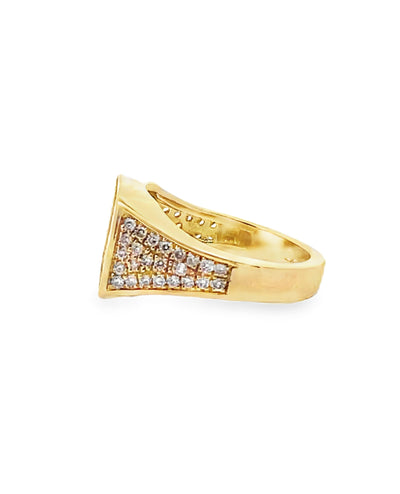 18K Yellow Gold Diamond Pinky Ring