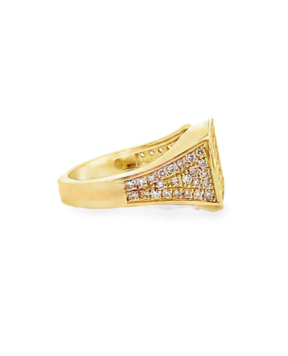 18K Yellow Gold Diamond Pinky Ring