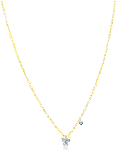 Meira T. 14K Yellow Gold Diamond Mini Butterfly Necklace