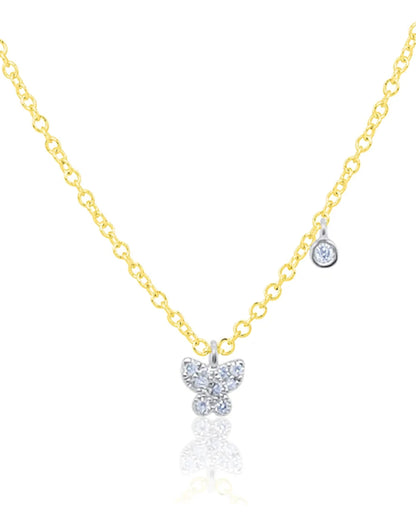 Meira T. 14K Yellow Gold Diamond Mini Butterfly Necklace