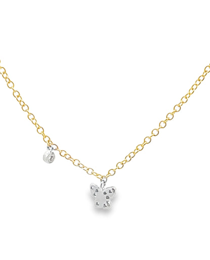 Meira T. 14K Yellow Gold Diamond Mini Butterfly Necklace