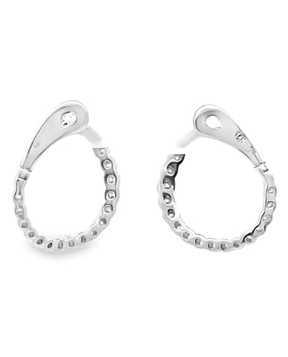 Allison Kaufman 14K White Gold Diamond Hoop Earrings
