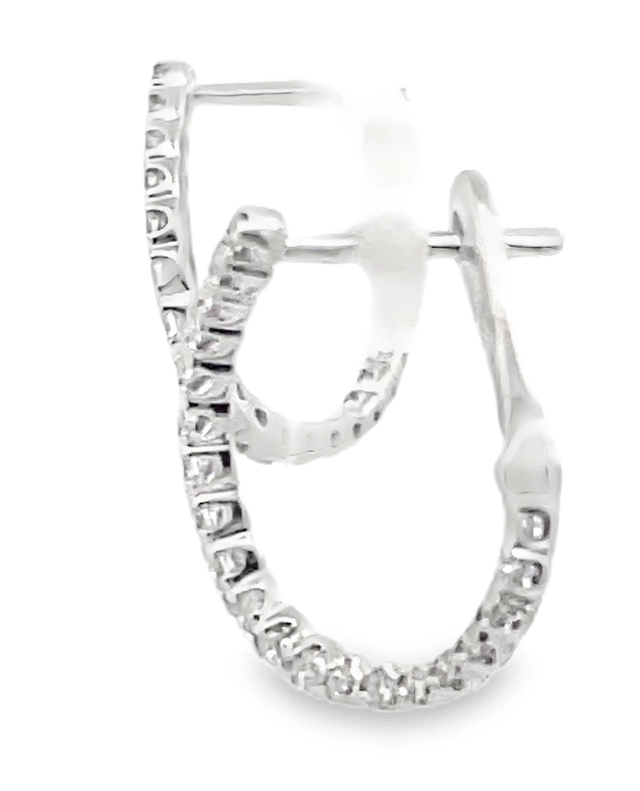 Allison Kaufman 14K White Gold Diamond Hoop Earrings