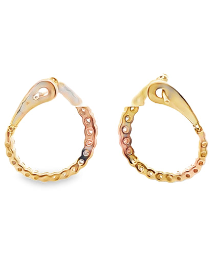 Allison Kaufman 14K Yellow Gold Diamond Hoop Earrings