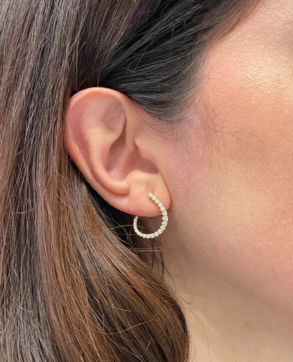 Allison Kaufman 14K Yellow Gold Diamond Hoop Earrings