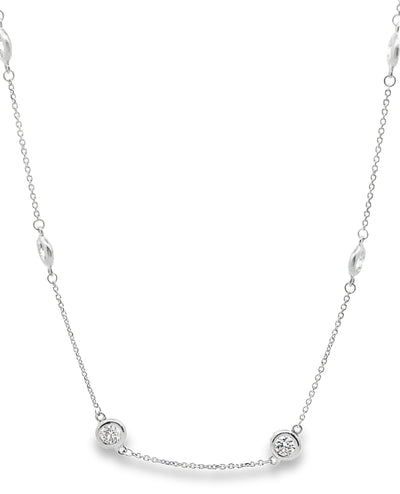 14K White Gold Diamonds By The Yard Necklace