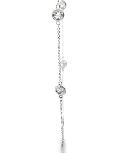 14K White Gold Diamonds By The Yard Necklace
