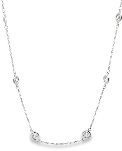 14K White Gold Diamonds By The Yard Necklace