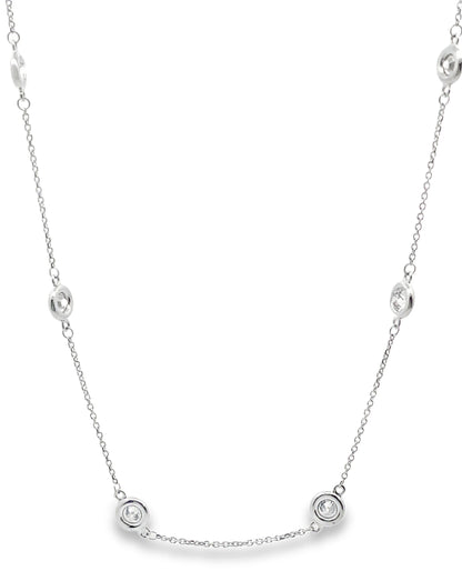 14K White Gold Diamonds By The Yard Necklace