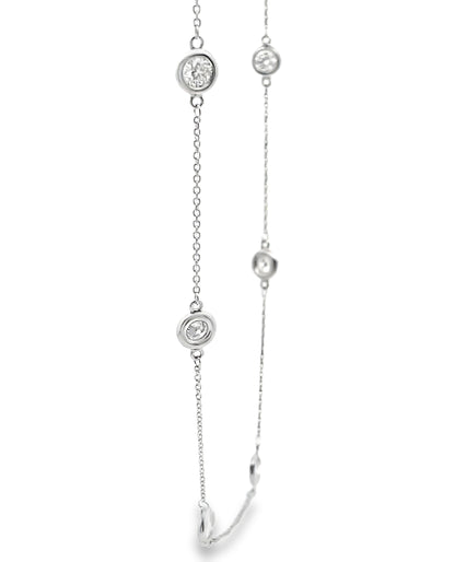 14K White Gold Diamonds By The Yard Necklace