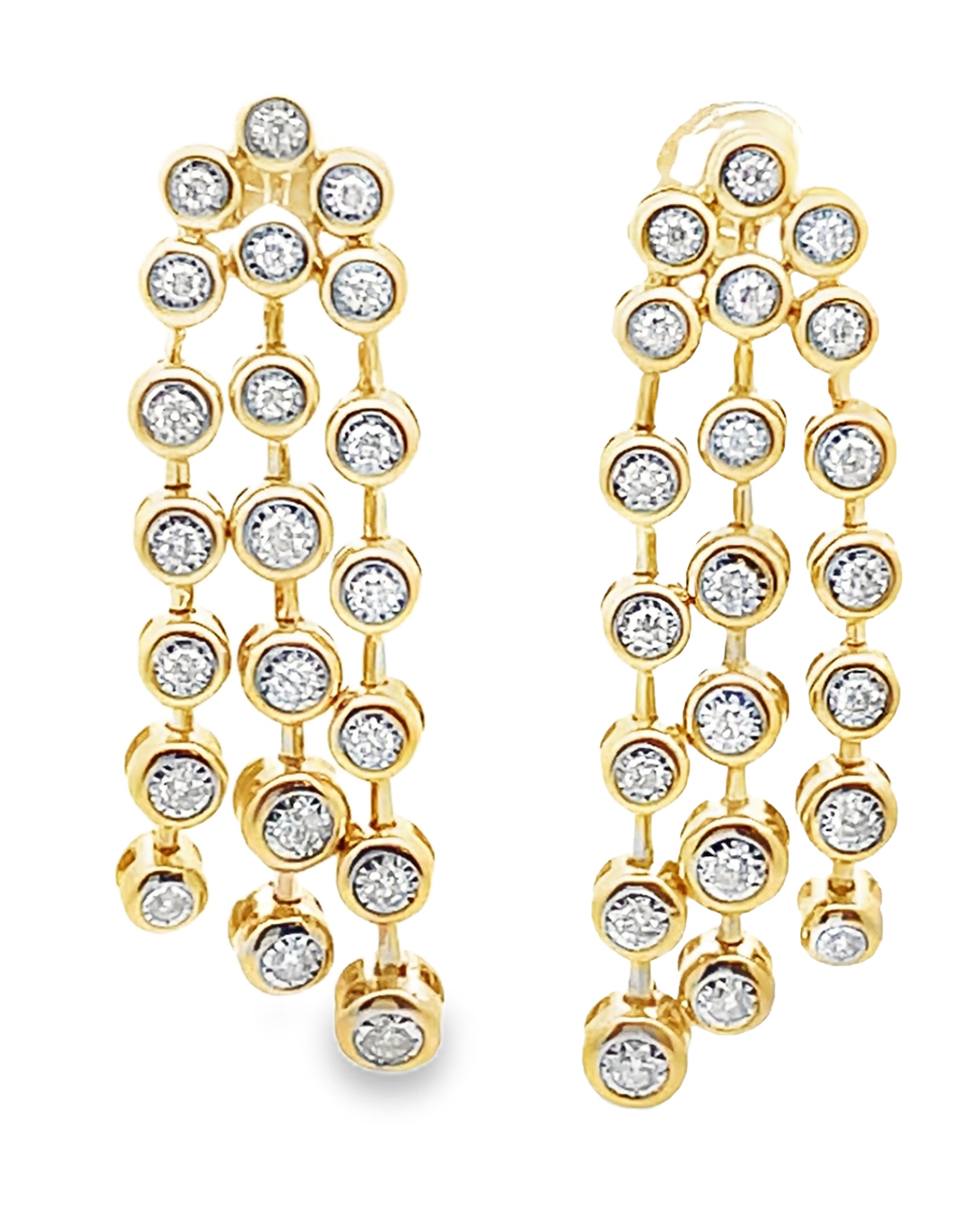 14K Yellow Gold Cascading Dangle Earrings