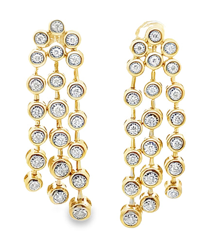 14K Yellow Gold Cascading Dangle Earrings