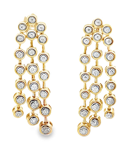 14K Yellow Gold Cascading Dangle Earrings