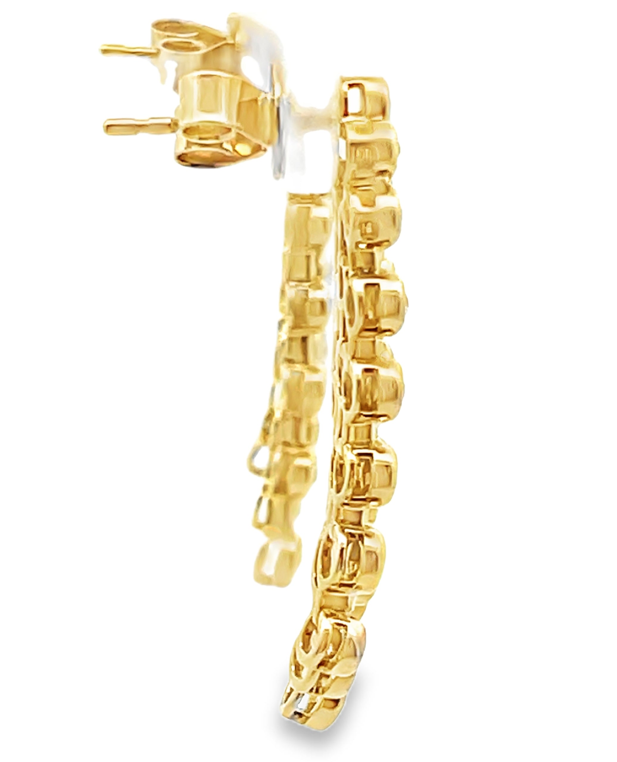 14K Yellow Gold Cascading Dangle Earrings
